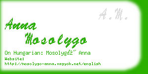 anna mosolygo business card